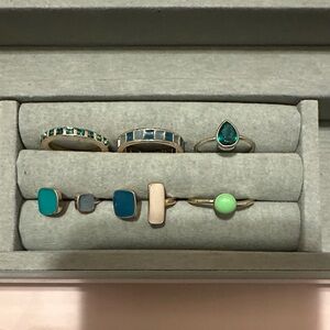 Elegant Multi-Stone Ring Set